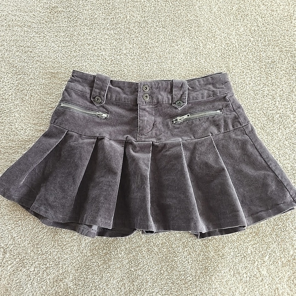 Social Collision Hot Topic Pleated Corduroy Skirt Academia Y2K‎ Prep Sz S Purple